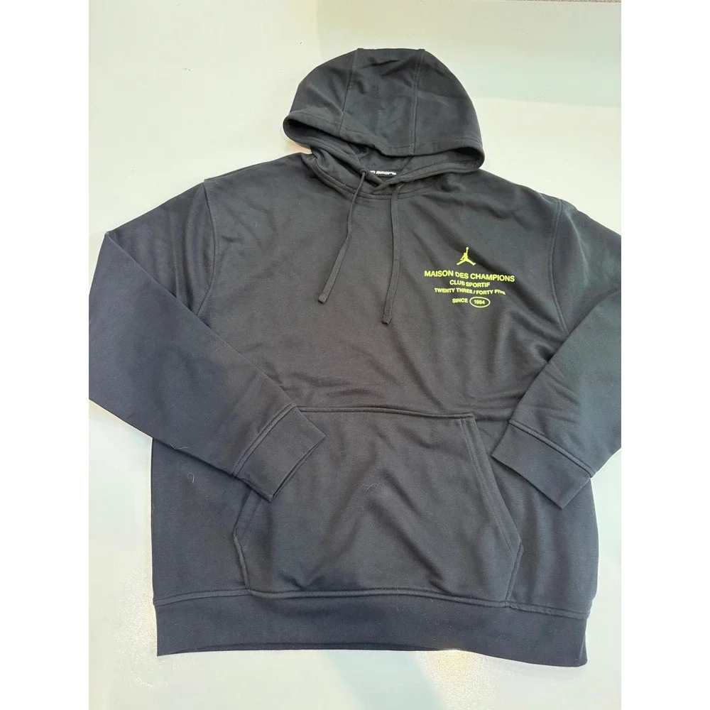 Jordan Sport Dri-FIT Maison Des Champions Floral Hoodie Black Neon Yellow Large